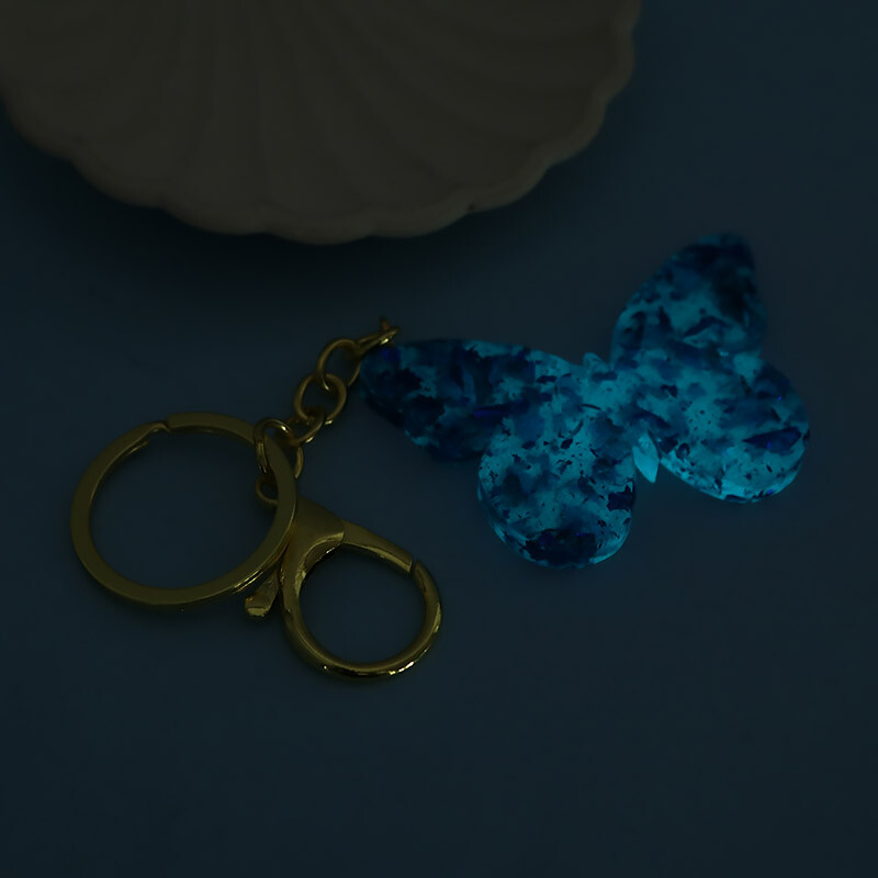 جاکلیدی رزینی گلد طرح پروانه شب تاب