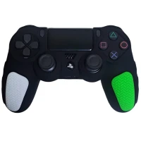 روکش دسته بازی PS4 استوپ دار زمینه مشکی سفید سبز