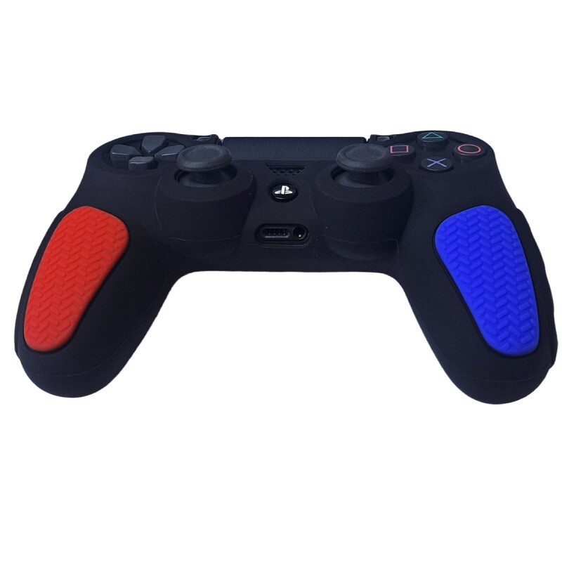 روکش دسته بازی PS4 استوپ دار زمینه مشکی آبی قرمز
