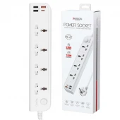 چند راهی 4 خانه یسیدو MC22 با کابل 3 متری + شارژر USB و Type-C