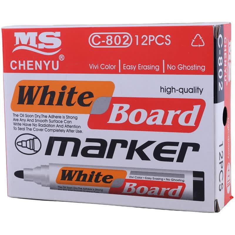ماژیک وایت برد ام اس نوک گرد رنگی C-802 بسته 12 عددی