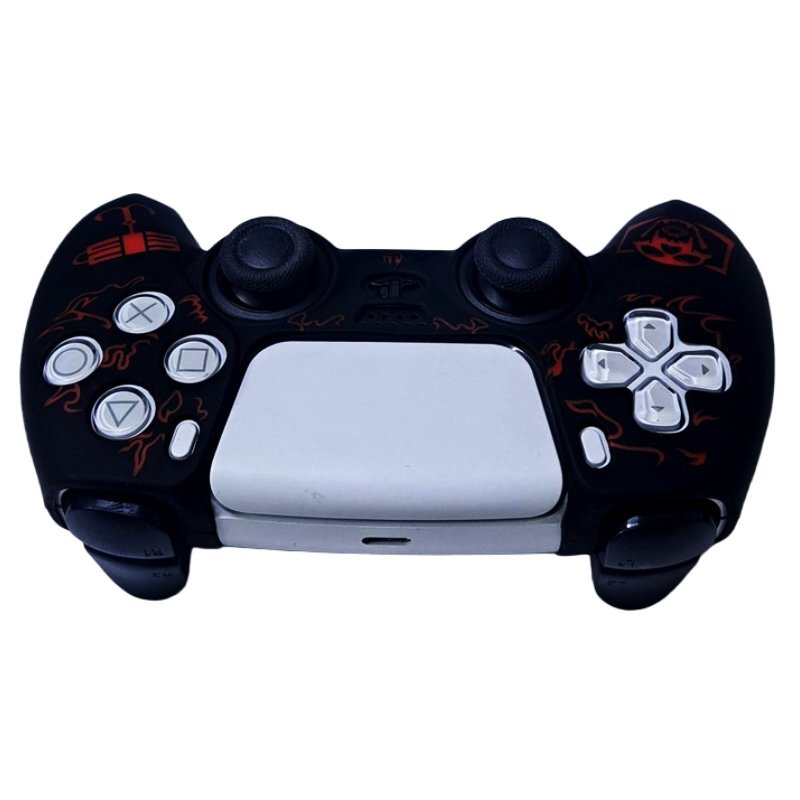 روکش دسته بازی Deadskull PS5 طرح Skeleton زمینه مشکی قرمز