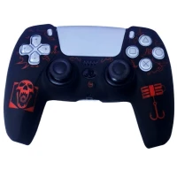 روکش دسته بازی Deadskull PS5 طرح Skeleton زمینه مشکی قرمز