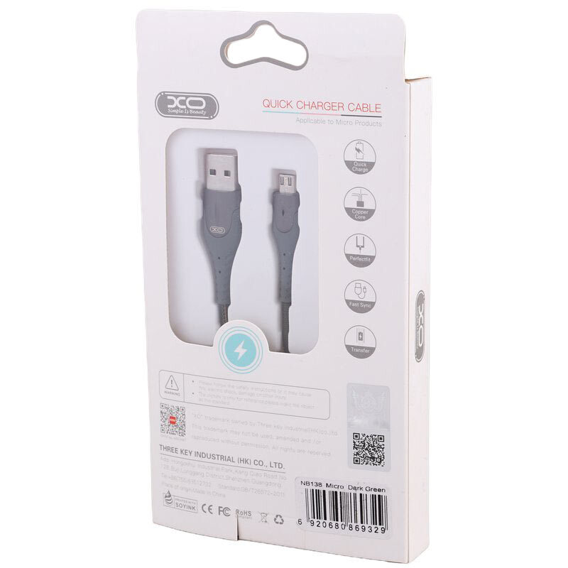 کابل میکرو یو اس بی فست شارژ 2.4 آمپر ایکس او XO-NB138 طول 1متر
