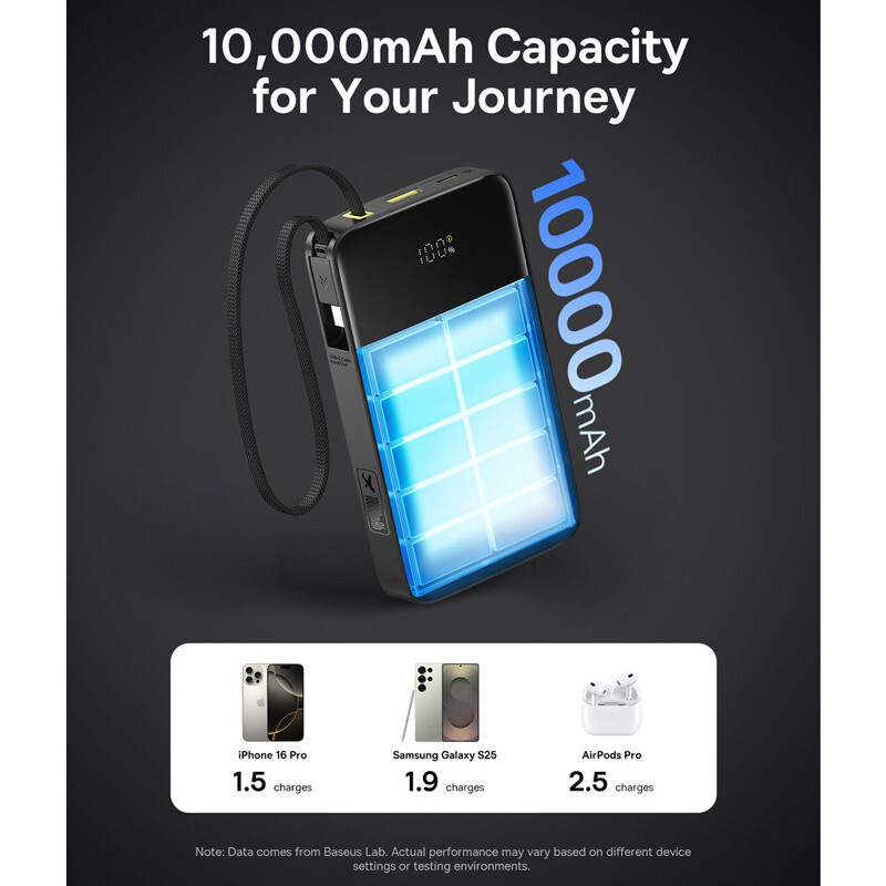 پاور بانک فست شارژ باسئوس EnerFill FC51 Bipow2 Pro E0027600 PD 22.5W ظرفیت 10000 میلی آمپر ساعت