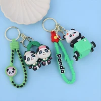 جاکلیدی سیلیکونی گلد طرح پاندا + بند آویز