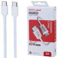 کابل دو سر تایپ سی 60 وات تسکو TCPD 208 طول 1 متر
