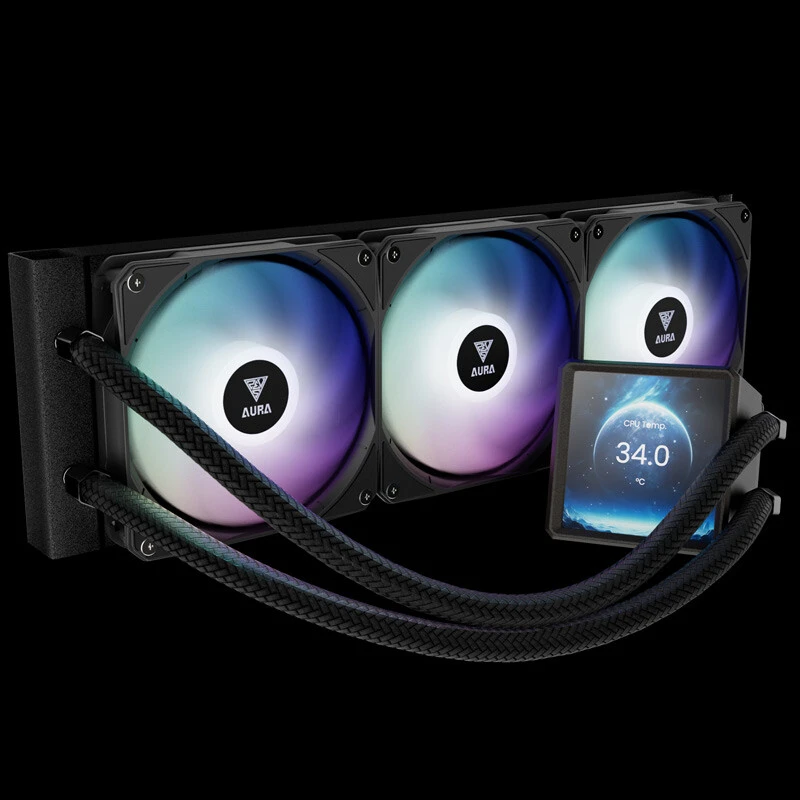 خنک کننده مایع پردازنده گیم دیاس Aura GL360 LCD ARGB Black