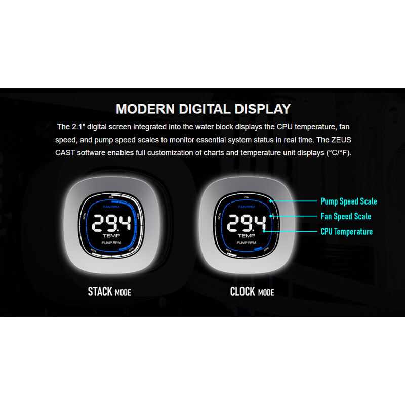 خنک کننده مایع پردازنده گیم دیاس Aura GL360 DIGITAL ARGB WH