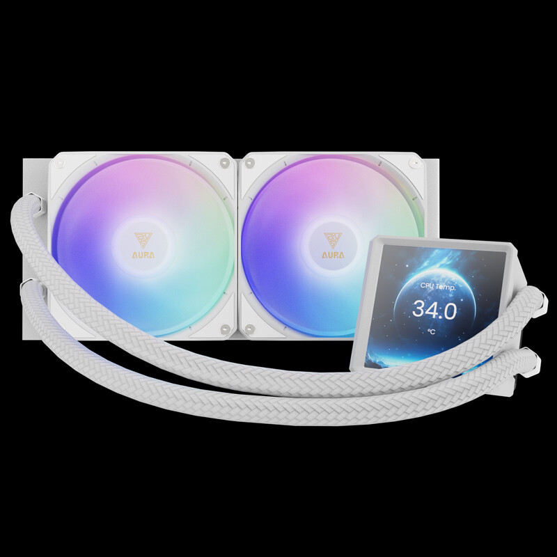 خنک کننده مایع پردازنده گیم دیاس Aura GL240 LCD ARGB WH
