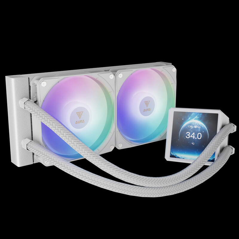 خنک کننده مایع پردازنده گیم دیاس Aura GL240 LCD ARGB WH