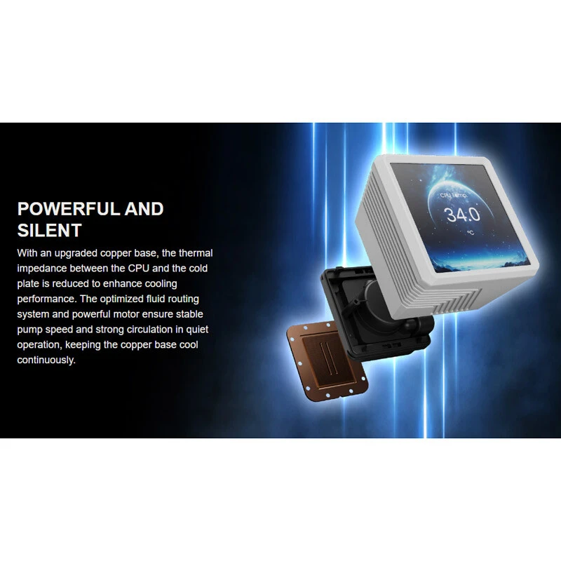 خنک کننده مایع پردازنده گیم دیاس Aura GL240 LCD ARGB WH