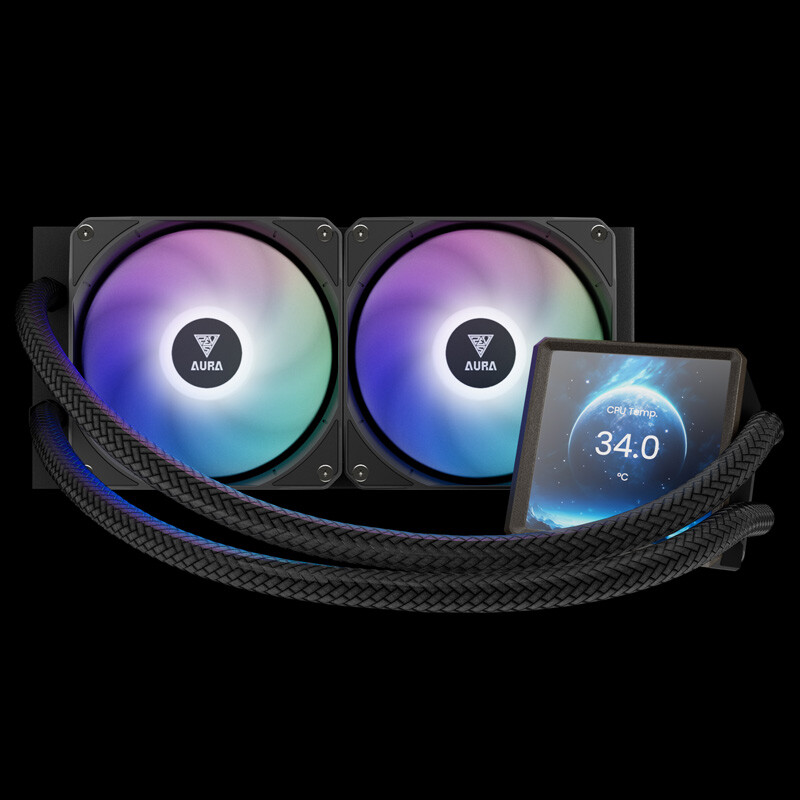 خنک کننده مایع پردازنده گیم دیاس Aura GL240 LCD ARGB Black