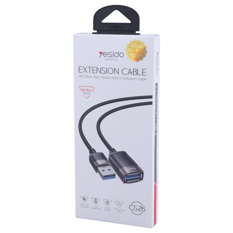 کابل افزایش طول USB یسیدو GS26 طول 1.5 متر