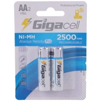 باتری دوتایی قلمی شارژی Gigacell NI-MH Always Ready Pro AA HR6 2500mAh