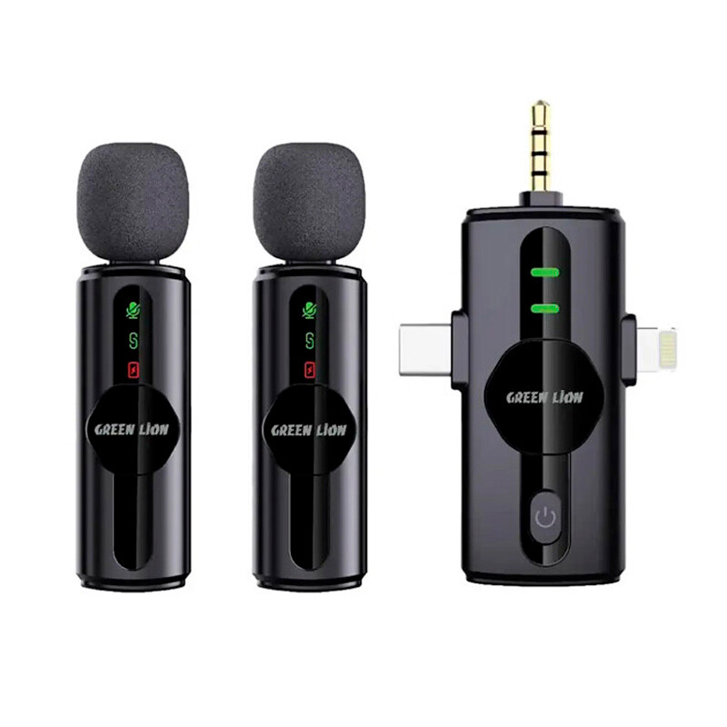 میکروفون یقه ای بی سیم Green Lion GM-80X Type-C/Lightning/3.5mm