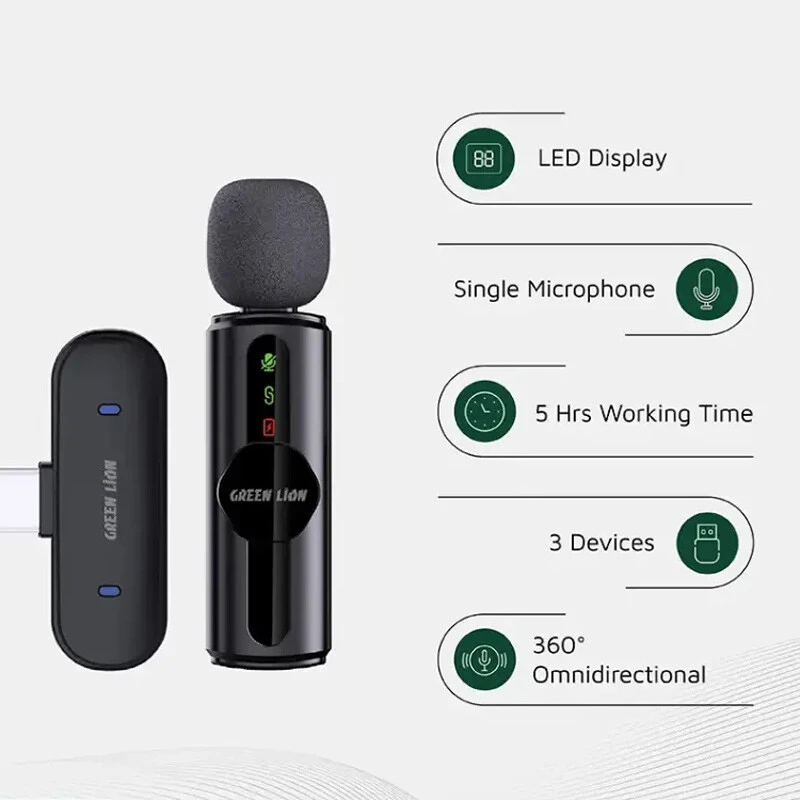میکروفون یقه ای بی سیم Green Lion GM-75X