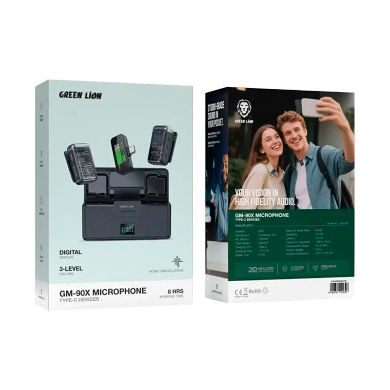 میکروفون یقه ای بی سیم Green Lion GM-90X Type-C