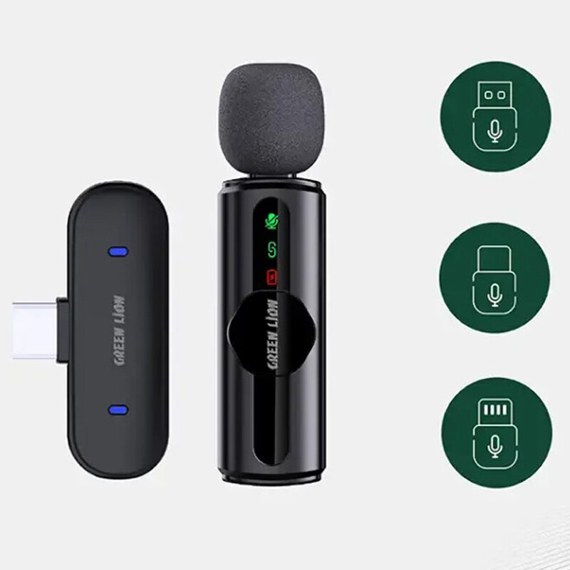 میکروفون یقه ای بی سیم Green Lion GM-75X Type-C
