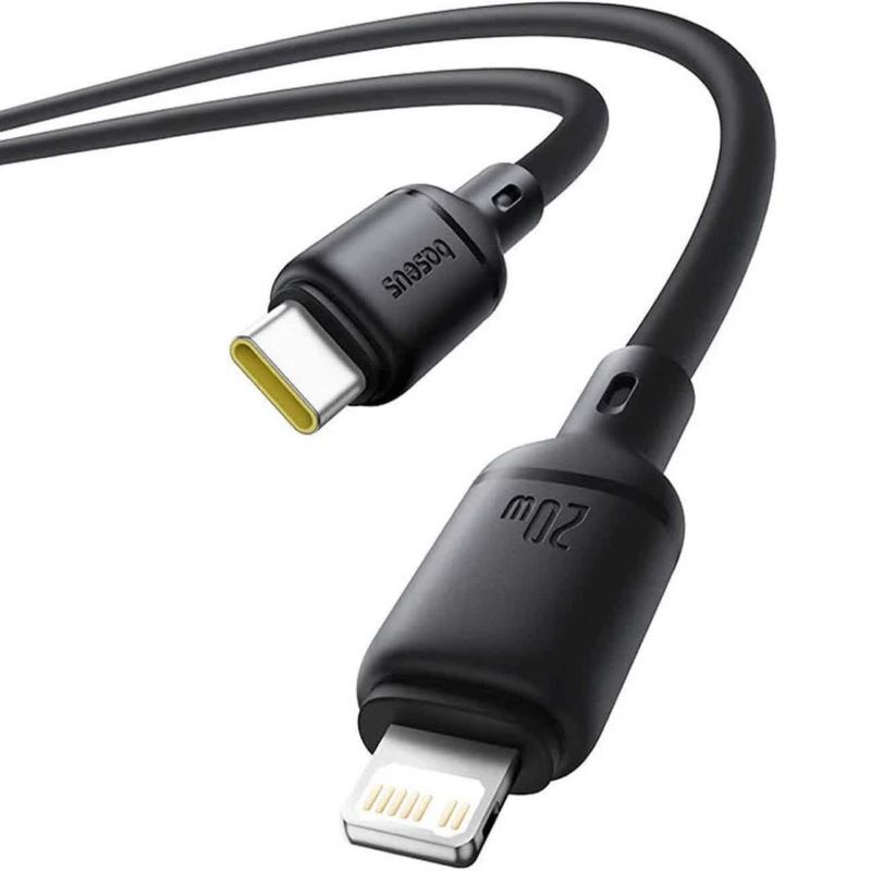 کابل تایپ سی به لایتنینگ فست شارژ 20 وات باسئوس Silky P10377700 طول 2 متر