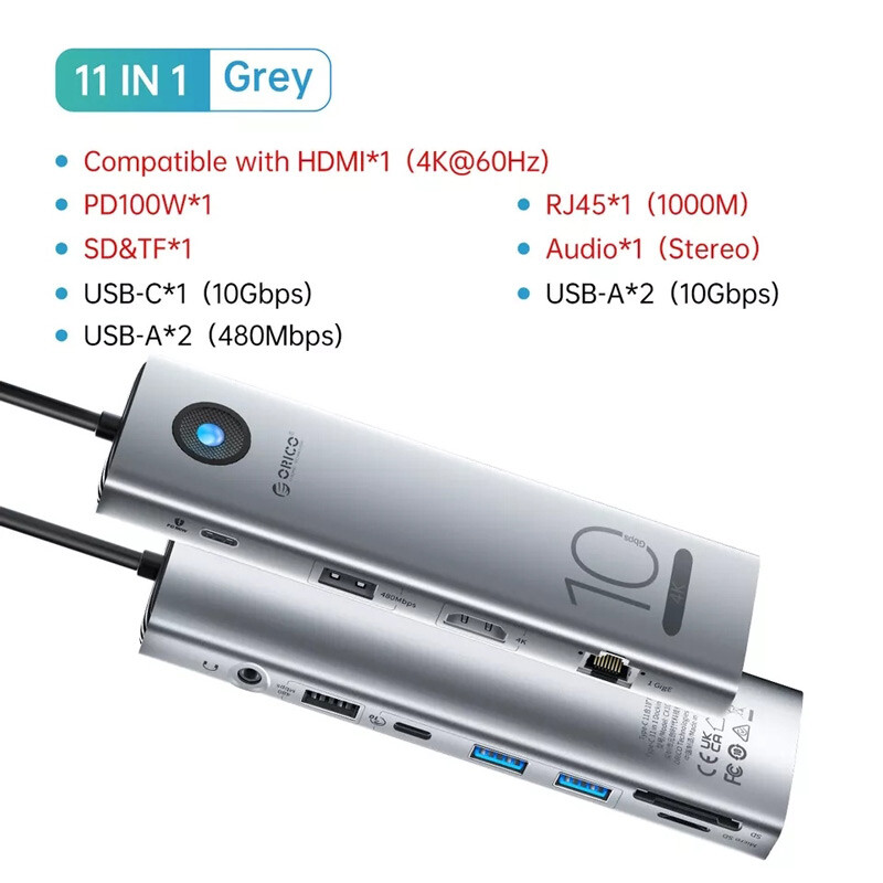 هاب 11 پورت Type-C اوریکو CX10-11P