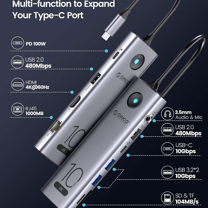 هاب 11 پورت Type-C اوریکو CX10-11P