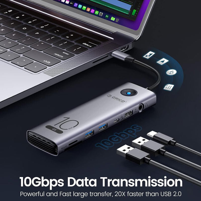 هاب 11 پورت Type-C اوریکو CX10-11P