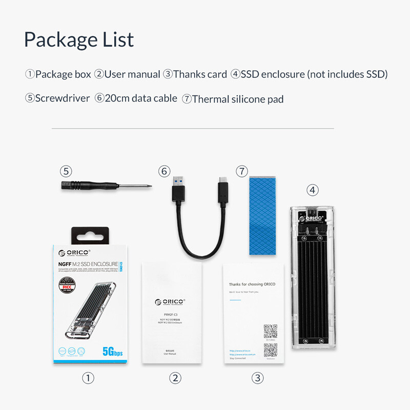 باکس هارد M.2 SSD اوریکو TCM2F-C3