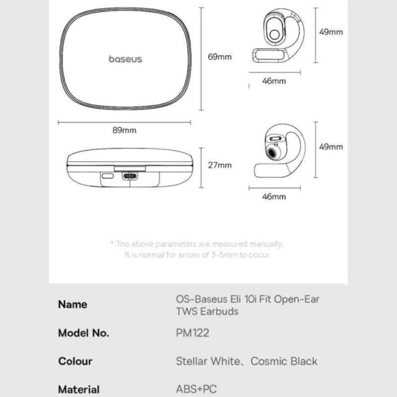 هندزفری بلوتوثی باسئوس Eli 10i Fit Open-Ear PM122 A00080600