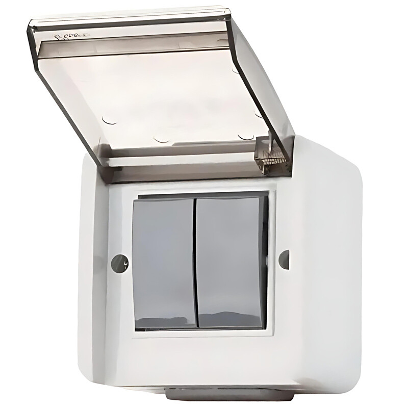 کلید دو پل روکار بارانی پارت الکترونیک مدل آذین 2195