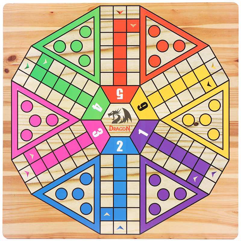 بازی فکری منچ و مارپله چوبی 6 نفره دراگون