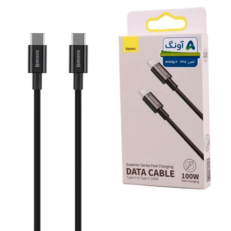 کابل دو سر تایپ سی فست شارژ 100 وات باسئوس CATYS-B01 طول 1 متر