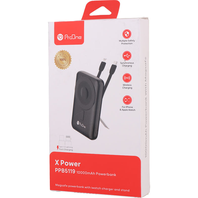 پاور بانک بی سیم فست شارژ پرووان PPB5119 PD QC3.0 22.5W ظرفیت 10000 میلی آمپر ساعت