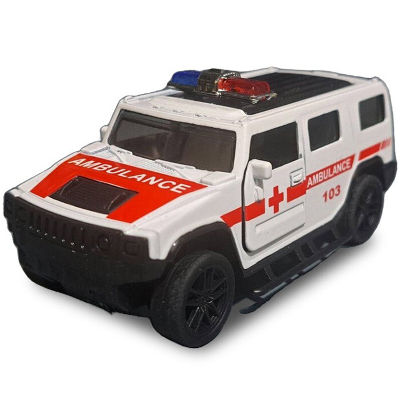 ماشین اسباب بازی فلزی پلیس و آمبولانس فری فریکشن کد 4332C بسته 12 عددی