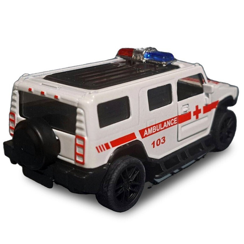 ماشین اسباب بازی فلزی پلیس و آمبولانس فری فریکشن کد 4332C بسته 12 عددی