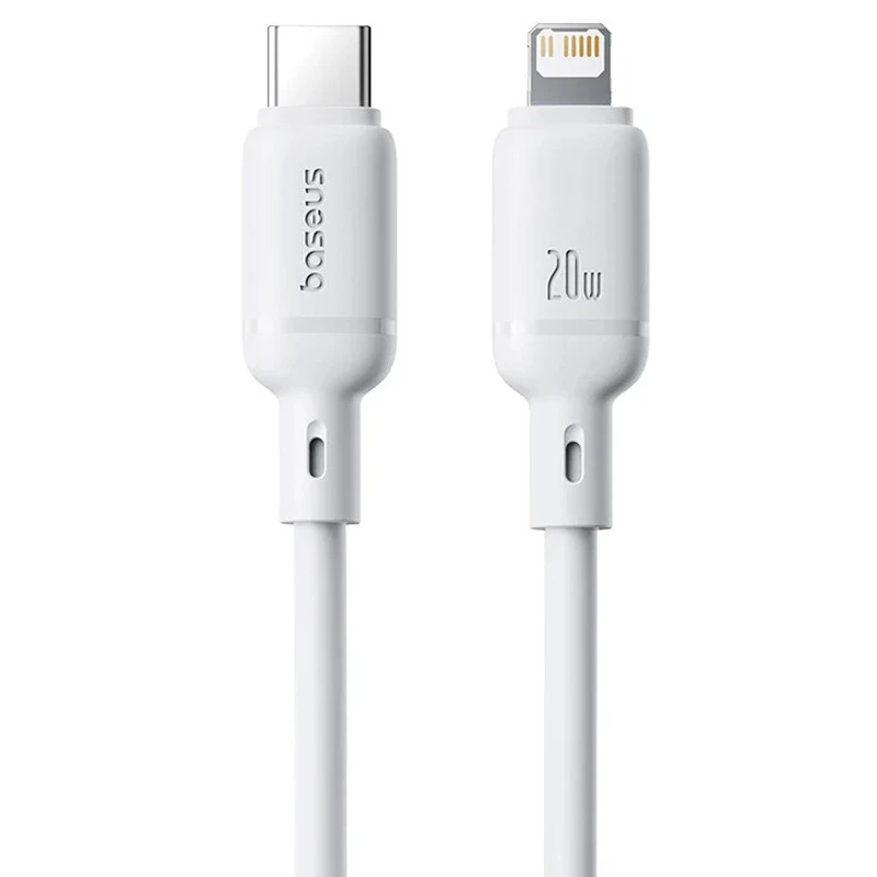 کابل تایپ سی به لایتنینگ فست شارژ 20 وات باسئوس Silky P10377700 طول 2 متر