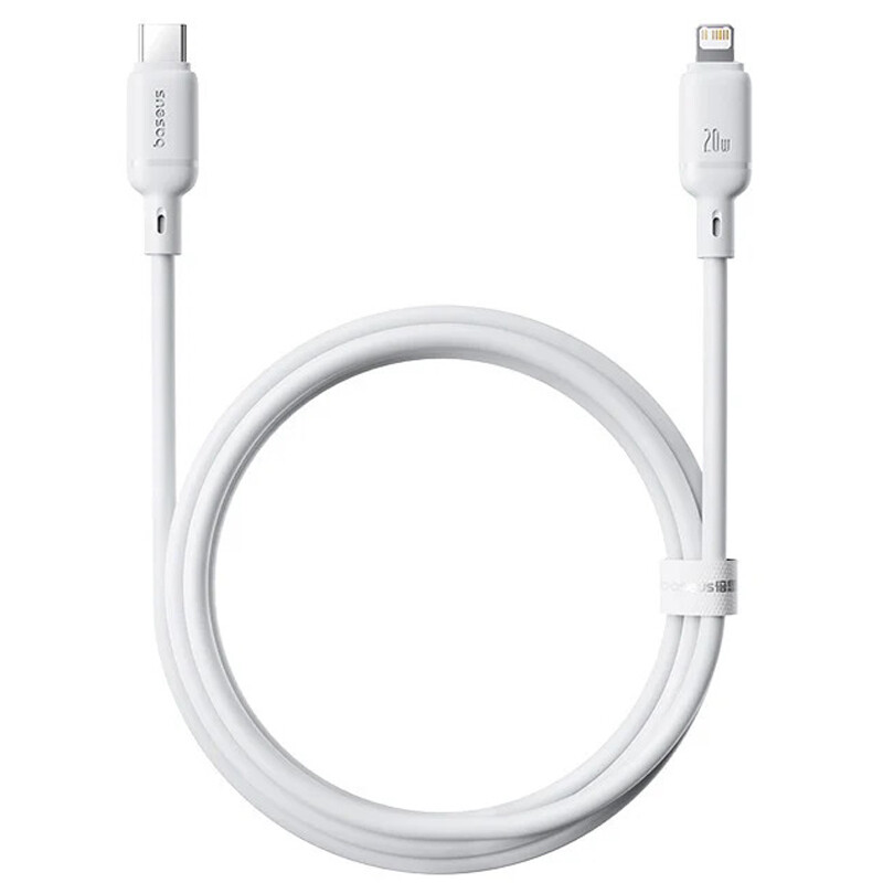 کابل تایپ سی به لایتنینگ فست شارژ 20 وات باسئوس Silky P10377700 طول 2 متر