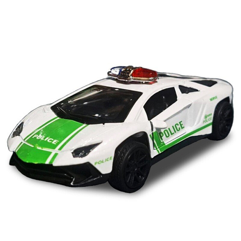 ماشین اسباب بازی فلزی پلیس اسپرت فری فریکشن کد 4313C بسته 12 عددی