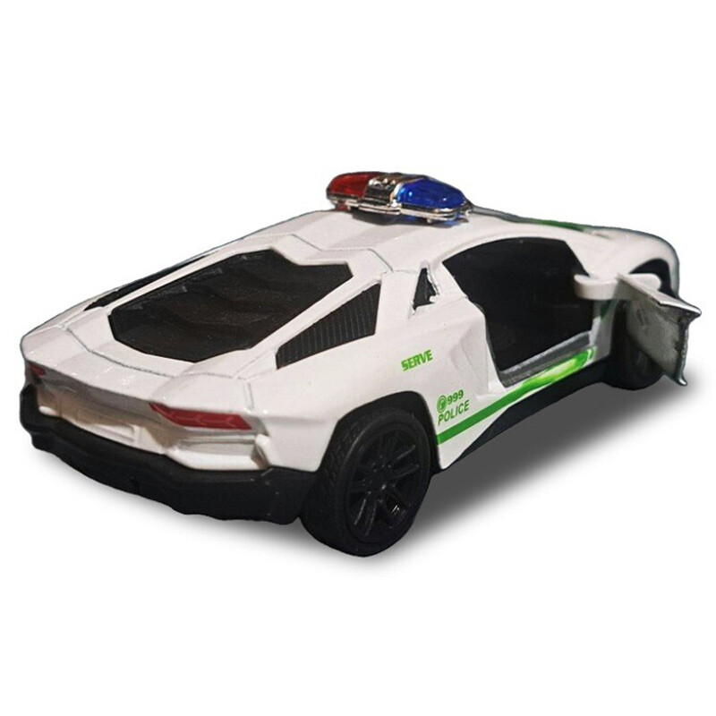 ماشین اسباب بازی فلزی پلیس اسپرت فری فریکشن کد 4313C بسته 12 عددی