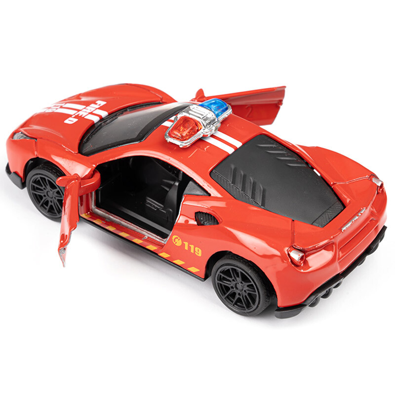 ماشین اسباب بازی فلزی پلیس اسپرت فری فریکشن کد 4313C بسته 12 عددی