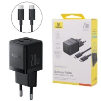 شارژر دیواری 20 وات باسئوس P10111608113 QC3.0 PD 3A + کابل تبدیل تایپ سی