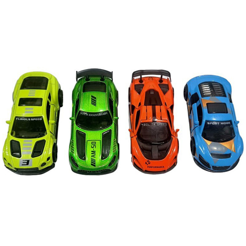 ماشین اسباب بازی فلزی اسپرت فری فریکشن کد 4322C بسته 12 عددی