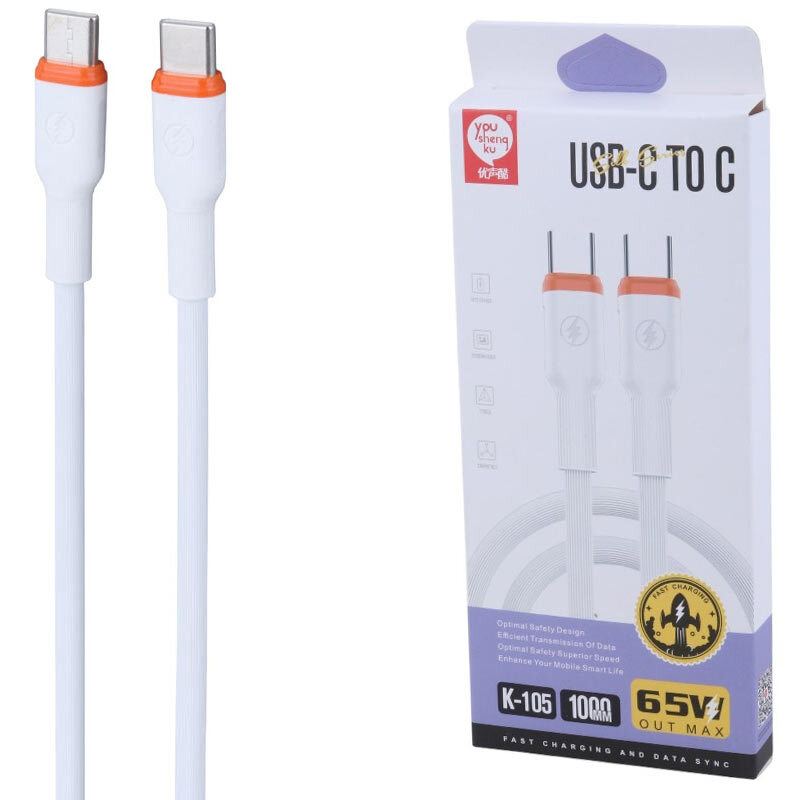 کابل دو سر تایپ سی فست شارژ 65 وات You Shenq Ku K-105 طول 1 متر