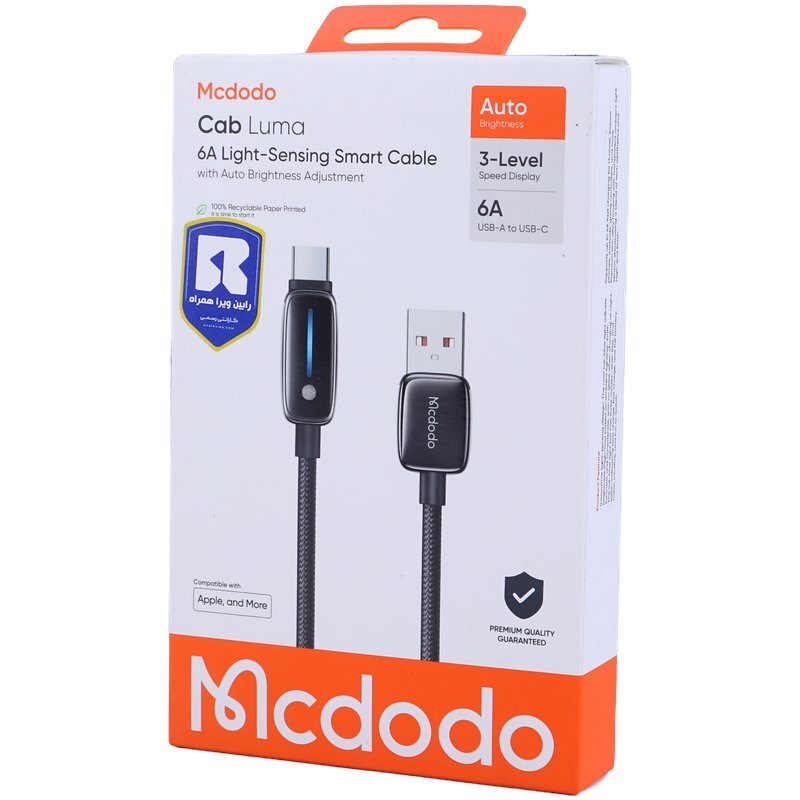 کابل تایپ سی فست شارژ 6 آمپر مک دودو CA-002 طول 1.2 متر