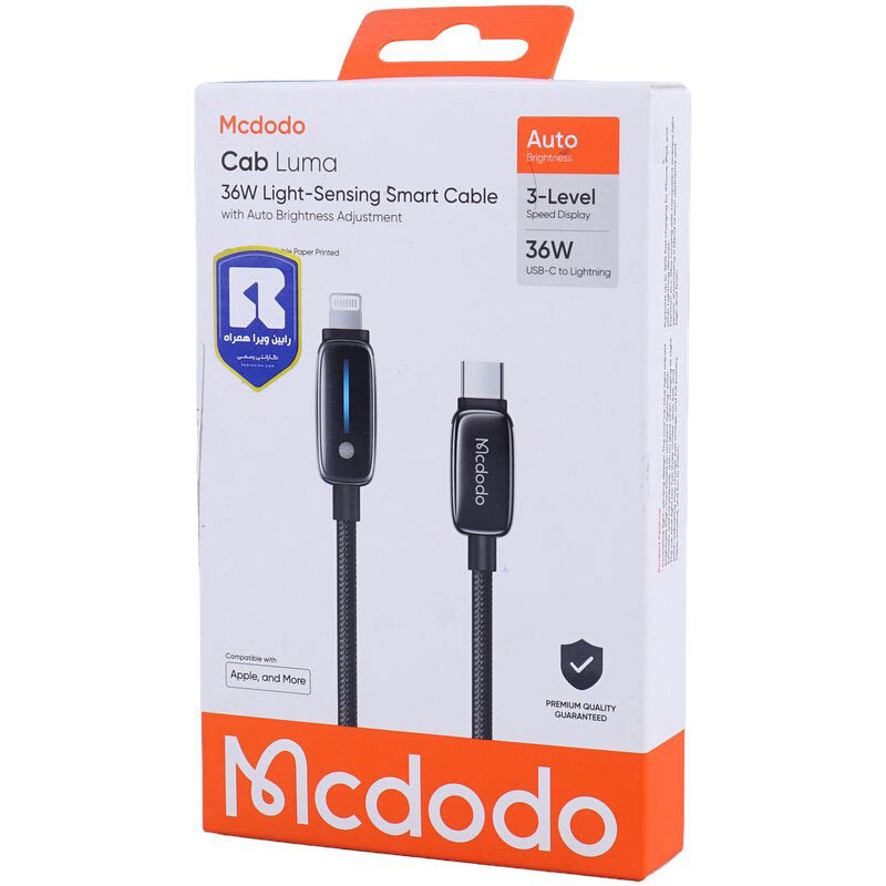 کابل تایپ سی به لایتنینگ فست شارژ 36 وات مک دودو CA-005 طول 1.2 متر