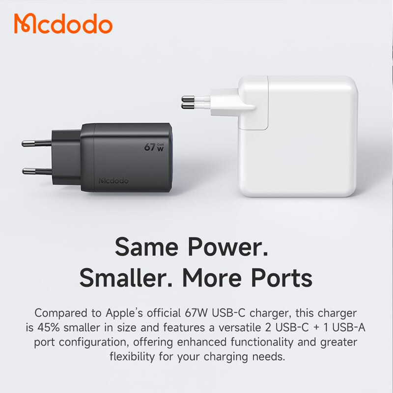 شارژر دیواری 67 وات مک دودو CH-097 GaN PD 3.35A
