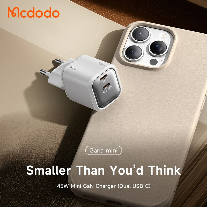 شارژر دیواری 45 وات مک دودو CH-100 PD GaN 3A