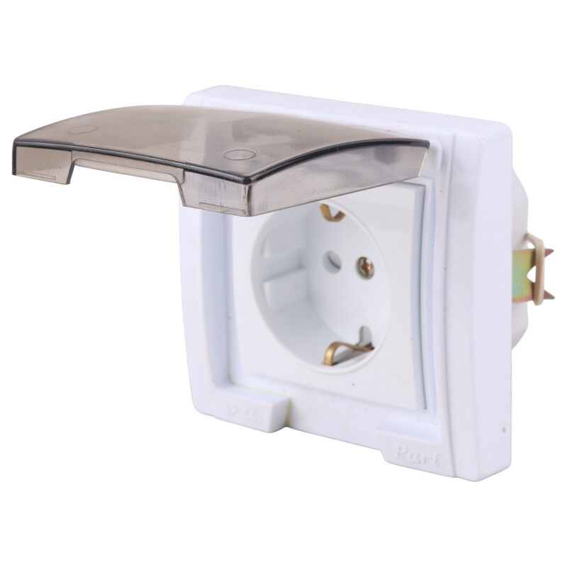 پریز محافظ دار توکار بارانی ارت دار پارت الکتریک PE7241