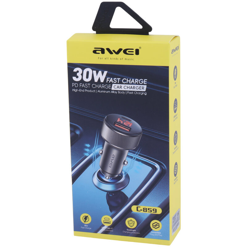 شارژر فندکی 30 وات اوی C-859