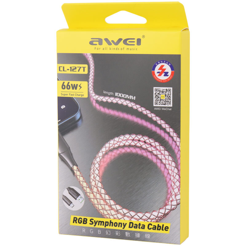 کابل تایپ سی فست شارژ 66 وات اوی CL-127T طول 1 متر